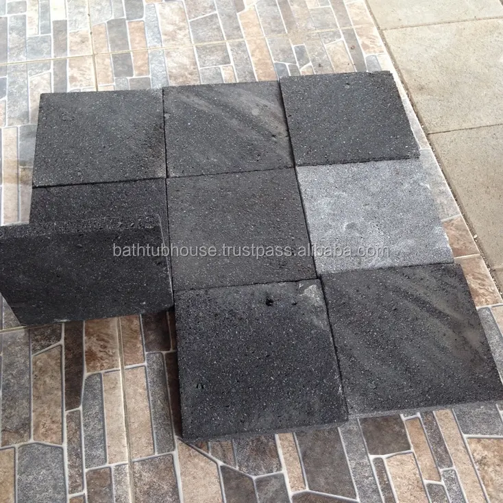 Swimming Pool Tiles Bali Black Natural Lava Stone LS005
