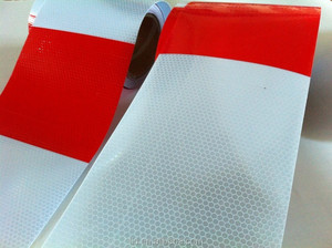 <span class=keywords><strong>Cinta</strong></span> Reflectante Blanca y Roja para Barreras y Obstáculos, Camiones, Adhesivo Reflectante de Advertencia con Patrón de Automóvil - Product Image 5