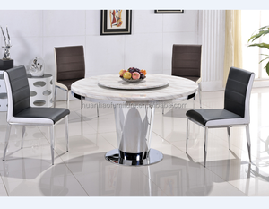 China muebles para el hogar ronda losa de mármol de mesa con <span class=keywords><strong>Lazy</strong></span> <span class=keywords><strong>Susan</strong></span> últimos diseños de mesas de comedor - Product Image 1