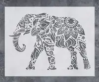 12x16 Inch Wall Decor Mandala Elephant Airbrush Stencils