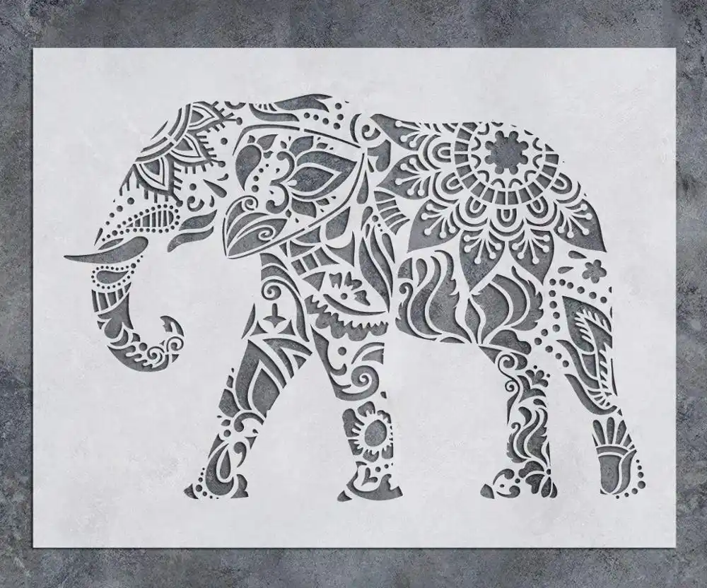 12x16 Zoll Wand dekoration Mandala Elephant Airbrush Schablonen