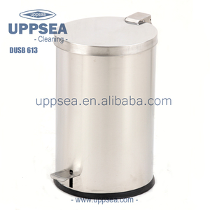 Thông tư thép không gỉ màu đen và trắng sọc trực tiếp ném lật Thùng rác bin - Product Image 3