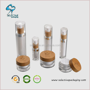 100Ml Acrylic Mỹ Phẩm <span class=keywords><strong>Container</strong></span> Acrylic <span class=keywords><strong>Lotion</strong></span> Chai Mỹ Phẩm Sang Trọng Với Nắp Gỗ - Product Image 6