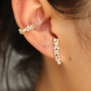 2024 <strong>Ear</strong> <strong>Cuff</strong> <strong>Earring</strong> Studs Cz Cluster Sparking Bling Fashion Jewelry Gold <strong>Earring</strong> Designs with Cz - Product Image 1