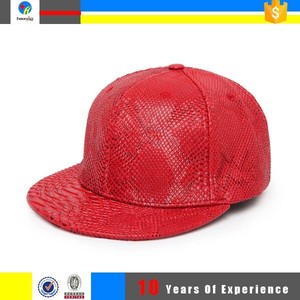 Rouge mode personnalisé <span class=keywords><strong>blanc</strong></span> serpent en cuir <span class=keywords><strong>snapback</strong></span> cap - Product Image 1