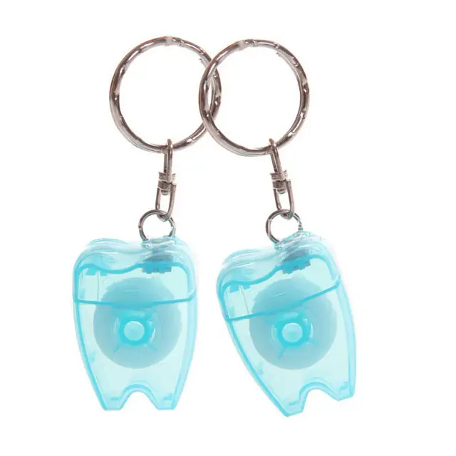 Promotional tooth shaped Dental Floss Tooth Keychain
