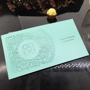 Tùy Chỉnh Giá Rẻ Lễ Tuổi Dậy Thì Thẻ Lời Mời Đám Cưới Thẻ Lời Mời Sinh Nhật Màu Xanh Lá Cây Thiệp Mời - Product Image 2