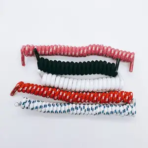 coloured kid's curly shoelace,Twister Curly Elastic Laces, Elastic Sports Twisty Spring No Tie Shoe Laces