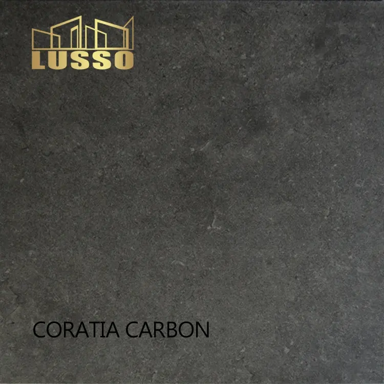 LUSSO Keramik Royal 600X600Mm Carbon Warna Batu Bata Ubin Porselen Pedesaan untuk Rumah