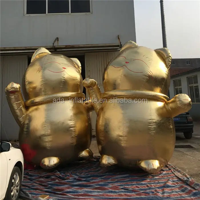 Lucky Golden Fat Cat Inflatable Cartoon Customized For Advertising Decoration A304