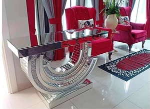 Soggiorno mobili a specchio consolle schiacciato diamante sala da tavolo con specchio a parete