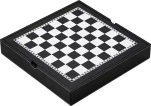 Personalizado couro pu xadrez e backgammon jogo, conjunto de verificadores de madeira conjunto 3 em 1 brinquedos