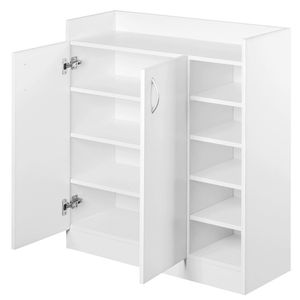 שתי דלתות עץ נעל אחסון קבינט ארון מעמד Rack יחידה מסדרון ריהוט - Product Image 2