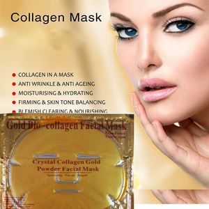 Kristal güzellik Yüz maskeleri kollajen 24k altın beyazlatma nemlendirici yüz maskeleri
