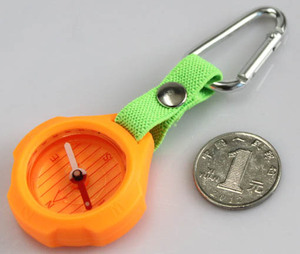 Porte-clés avec boussole magnétique, mousqueton, porte-clés d'extérieur, boussole avec couvercle en Silicone - Product Image 5