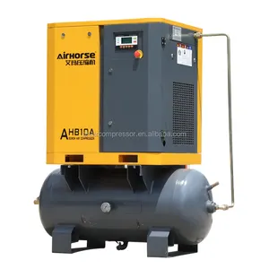 Alta eficiencia AirHorse 10HP 7.5KW 1.1m/3/min compresor de aire con aire tanque receptor precio