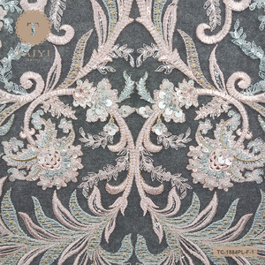 2021 più nuovo stile couture francese del merletto in rilievo del merletto del tessuto misto di colore del ricamo - Product Image 4