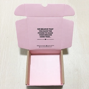 定制标志印刷波纹服装装运箱化妆品头发延伸假发包装个人护理邮件箱 - Product Image 5