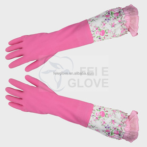 Guantes Impermeables Lisos de Látex de Goma para Lavar Platos y Ropa, Color Rosa, Talla 6068, CN;JIA 30cm <span class=keywords><strong>Feie</strong></span> - Product Image 3