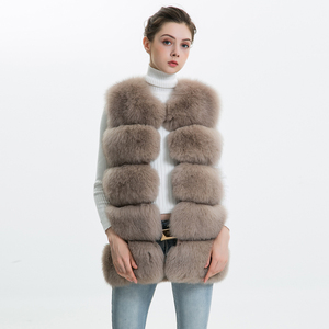 Wholesale Real Fox Fur Vest Coat <strong>Women</strong> Winter Genuine Fur Jacket Warm Fox Full Pelt <strong>Women</strong> Vest Gilet <strong>Waistcoat</strong> - Product Image 5