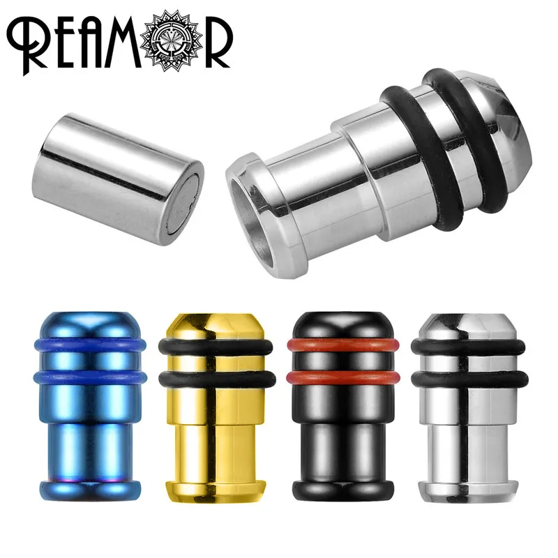 REAMOR 316l Stainless Steel PVD Plated Colorful 6mm Buckle Magnetic Clasp Metal Connector Leather Bracelet Clasp Diy