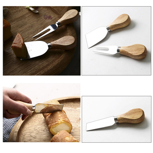 4 Pieces Cookware Stainless Steel &amp; Rubber Wood Handle Mini <strong>Knife</strong>, Butter <strong>Knife</strong>, Spatula , Fork <strong>Cheese</strong> <strong>Cheese</strong> <strong>Knife</strong> <strong>Set</strong> - Product Image 2