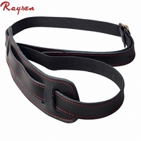 Sangle de guitare en cuir véritable de haute qualité en noir PP pour guitare électrique et basse Série S889