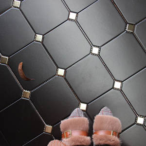 Mosaïque en céramique octogonale blanche <span class=keywords><strong>et</strong></span> noire pour salle de bain, cuisine, crédence murale <span class=keywords><strong>et</strong></span> sol, carreaux en porcelaine - Product Image 4