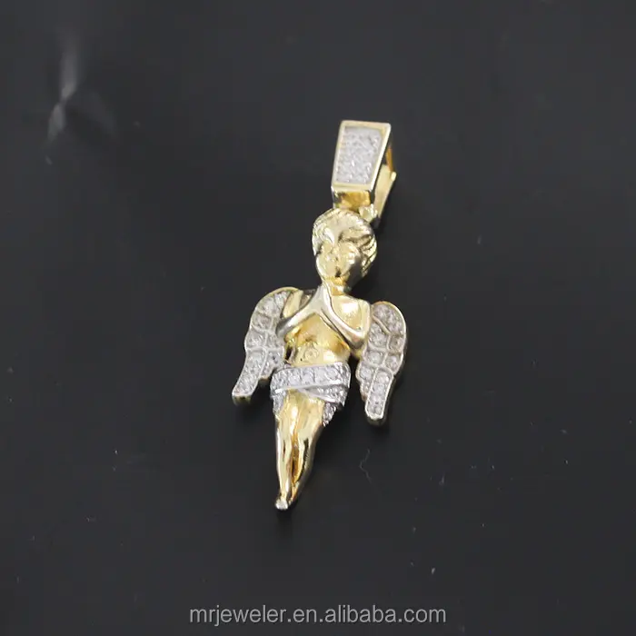 Simple Dubai Gold Angel Wing Chain Pendant Necklace