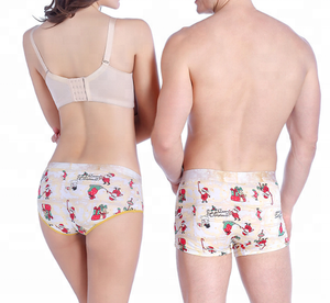 <span class=keywords><strong>Boxer</strong></span> Natalizi da Uomo e <span class=keywords><strong>Donna</strong></span> di Guangzhou, 95% <span class=keywords><strong>Cotone</strong></span> 5% Spandex, Stampa Cartoon di Renne, Intimo Sexy per Coppie - Product Image 2