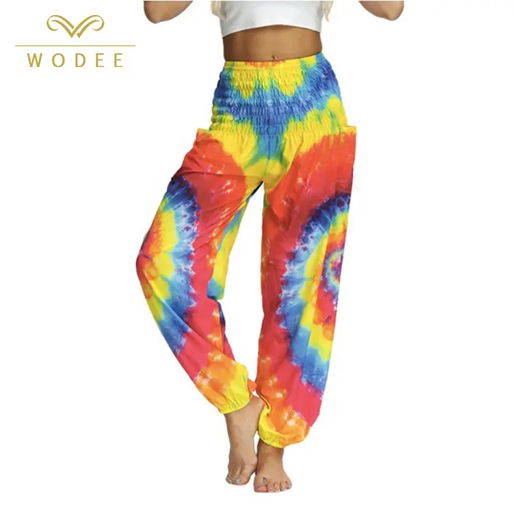 Vrouwen Yoga Kleding Tie-Dye Print Dance Harem Broek Sportkleding Fitness & Yoga Wear Yogabroek Met Zak Lycra Broek 20 Stuks