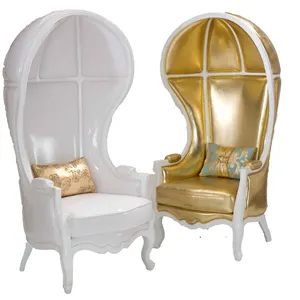 Silla con dosel de diseño clásico para hotel, sillón blanco de madera sólida para boda, Rey, trono, vestíbulo, gran oferta