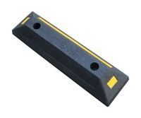 Système de butée de roue en caoutchouc et plastique pour le contrôle de la circulation et le stationnement des véhicules, 550 mm, 2 trous