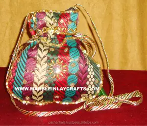 Bolsa feminina banjara zari, bolsa de festa à mão