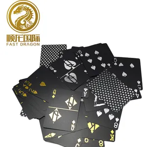 플라스틱 PVC 방수 Black Playing Cards 3D 엠보싱 포커