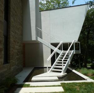 Escaleras prefabricadas peldaños de metal al aire libre pasamanos ss escalera recta - Product Image 6