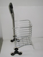 Chariot d'escalade pliable, panier en aluminium, chariot d'épicerie, courses avec roues pivotantes