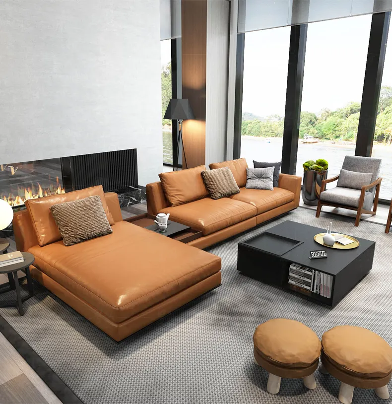 Amerikanischen Design Neueste Wohnzimmer Möbel Leder Sofa Set