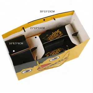 Fried Chicken Paper Box Customized Take Away Food Grade Hot Dog French Fried Chicken Carton Burger Box Fried Chicken Wing Packaging Boxes With Logo