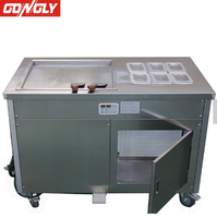 Nieuwe RVS 304 Vierkante Pan Frituur IJsmachine / Thaise Frituur IJsrolmachine / Enkelvoudige Pan Melk/Water/Fruit