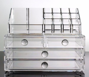 Organizzatore di Trucco acrilico Per Cosmetici di Stoccaggio-<span class=keywords><strong>2</strong></span> Pezzo di Qualità di Visualizzazione Per Make Up & Jewelry - Clear Organizer Caso supporto - Product Image 3