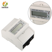 Compteur d'énergie numérique intelligent monophasé 2 fils pour rail DIN, usage domestique, analogique, kWh