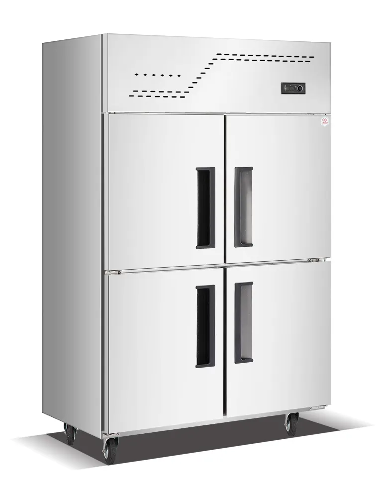 Stainless steel commercial double door upright freezer / vertical deep freezer with CE