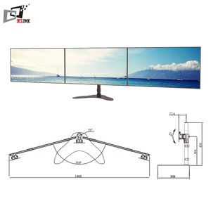 Swivel 150 Degree Adjustable <strong>Studio</strong> Triple <strong>Monitor</strong> <strong>Stand</strong> for 30 Inch - Product Image 5
