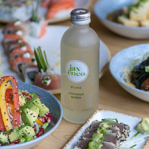 알루미늄 모자를 가진 번쩍이는 야자열매 물 소다 병을 마시기를 위한 <span class=keywords><strong>250ml</strong></span> 그리고 330ml 그리고 350ml 둥근 유리병 - Product Image 1