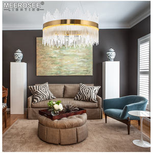 Aste MEEROSEE HA CONDOTTO LA Luce Del Pendente di Cristallo Lampada <span class=keywords><strong>a</strong></span> <span class=keywords><strong>Sospensione</strong></span> per sala da pranzo Oro Cerchio <span class=keywords><strong>Sospensione</strong></span> Lamparas Lustri Abajur MD85503 - Product Image 5