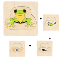Jouet éducatif en bois créatif, puzzle multicouche, puzzle cognitif, poulet en croissance, jouet éducatif en bois, jouets d'imitation d'œufs