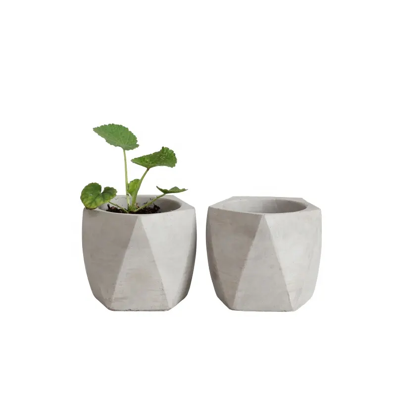 İskandinav basit geometri tasarım ucuz çimento mini kaktüs saksı için toptan