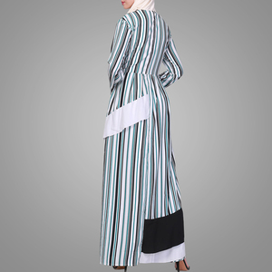 Delle signore Bella di Disegno Verde di Codici A Barre Mania Abaya Vestito di Stile Turco Islamico Vestiti Musulmani di Jalabiya - Product Image 3