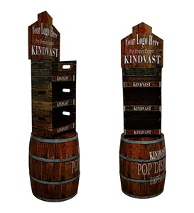 Whiskey Wine Alcohol Promotion <strong>Advertising</strong> Cardboard Wooden Pattern Design Display Stand - Product Image 3